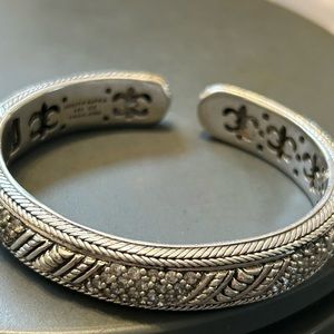 Judith Ripka hinged 7 inch 925 bracket with diamondnique